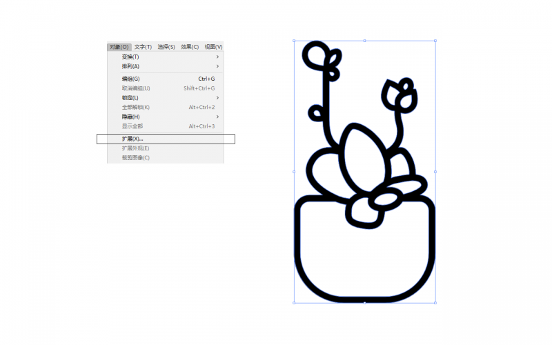 AI绘制一枚多肉植物扁平风线体插画-8.png