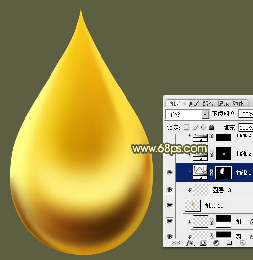 Photoshop制作精致的金色油滴-22.jpg